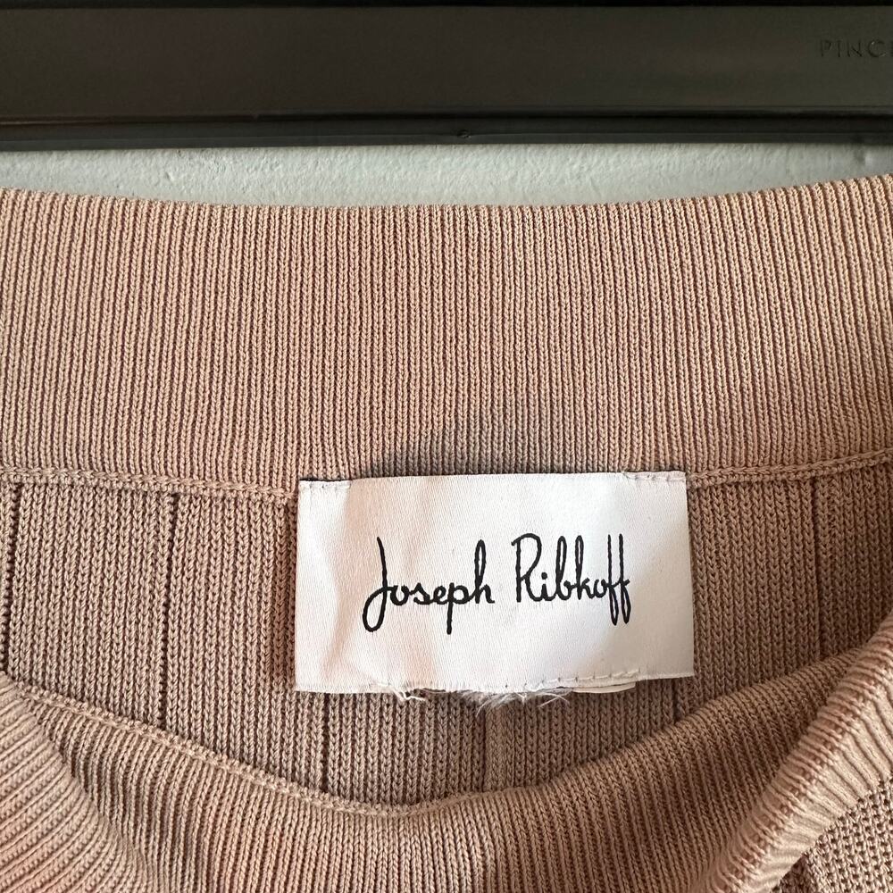 Joseph Ribkoff Tan Drawstring Pleated Wide Leg Pant Style 222905T - Picture 6 of 7